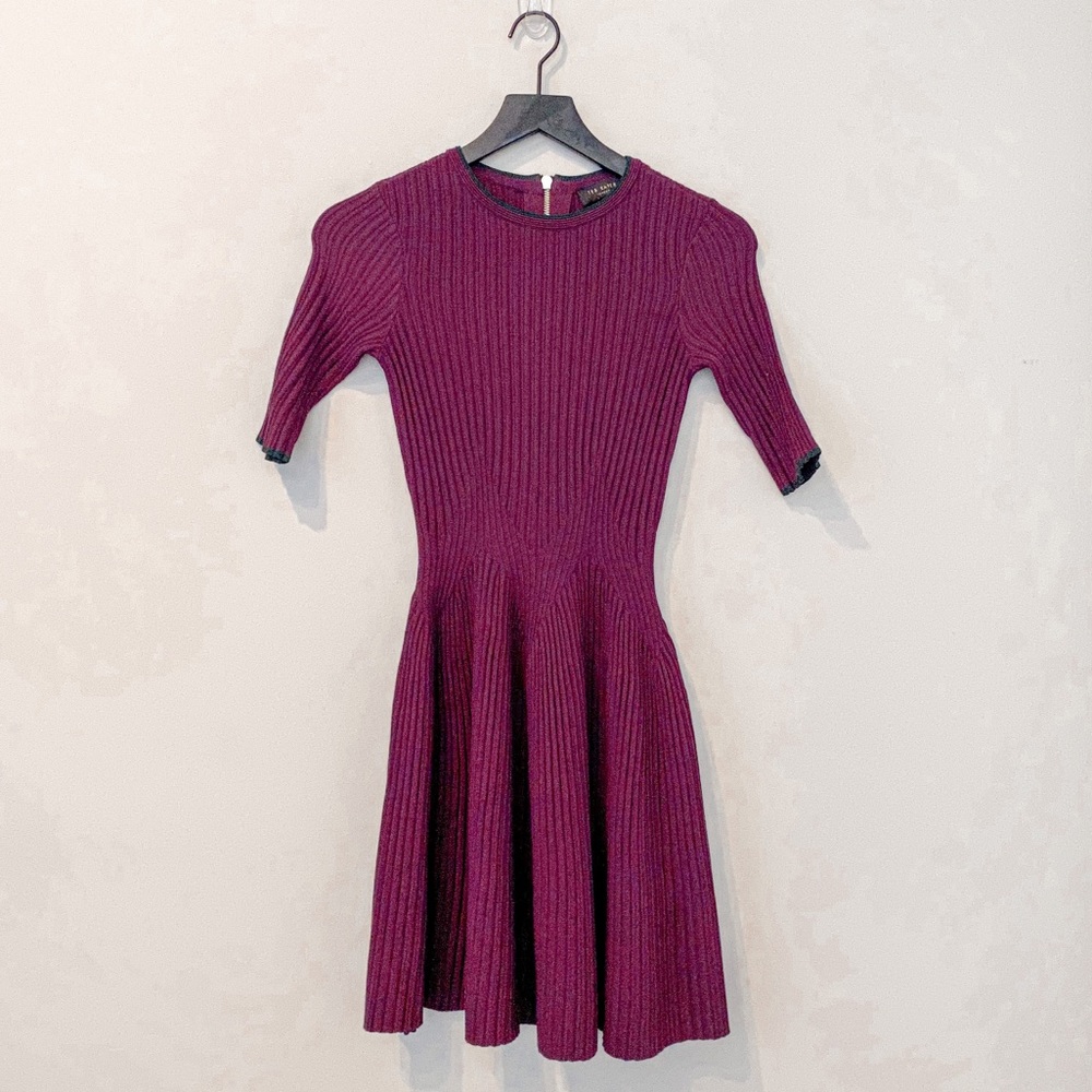 Ted Baker London Burgundy Mini Dress - Picture 5 of 10